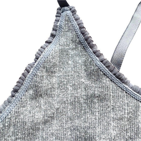 NEW FREE PRESS Audrey Rib Scoop Neck Bralette Grey - Picture 4 of 7
